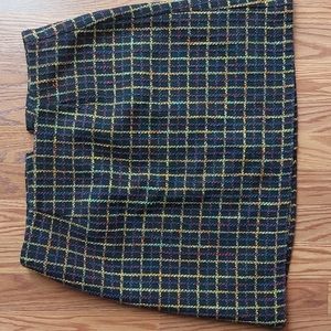 Anthropologie Hutch Windowpane Plaid Straight Zip Back Skirt, Sz M